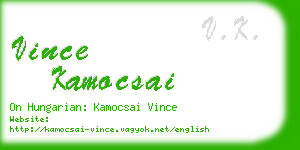 vince kamocsai business card